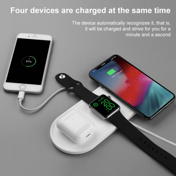 KT-W50A8 Cargador inalámbrico con soporte multifunción 3 en 1 de 10 W para iPhones / iWatch / AirPods