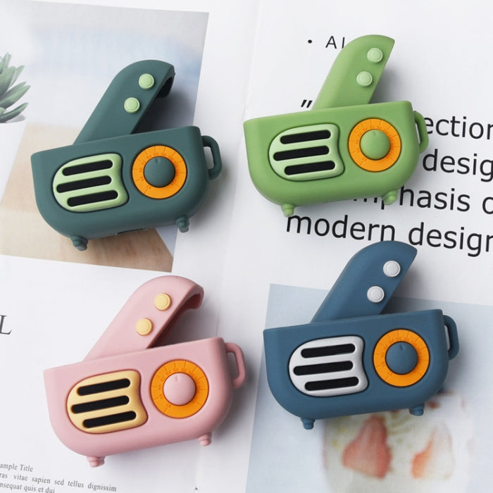 Funda protectora de silicona con forma de radio retro de 2 piezas para AirPods Pro