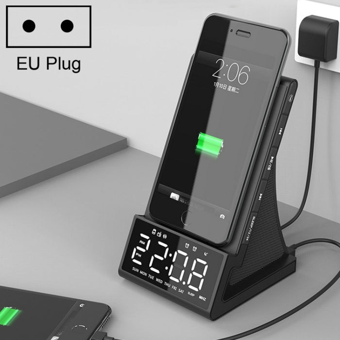 Altavoz Bluetooth de carga inalámbrica multifuncional X7 con despertador, radio y control remoto