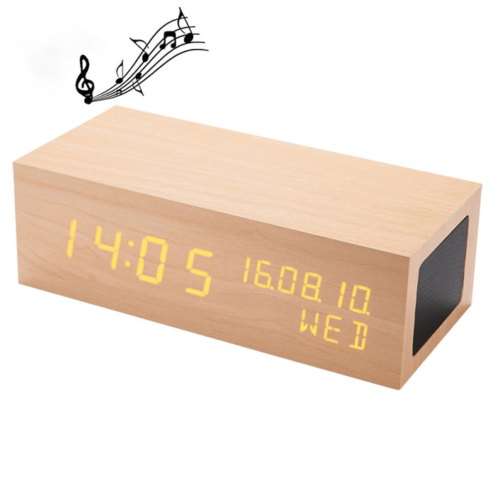 Altavoz Bluetooth con reloj de madera