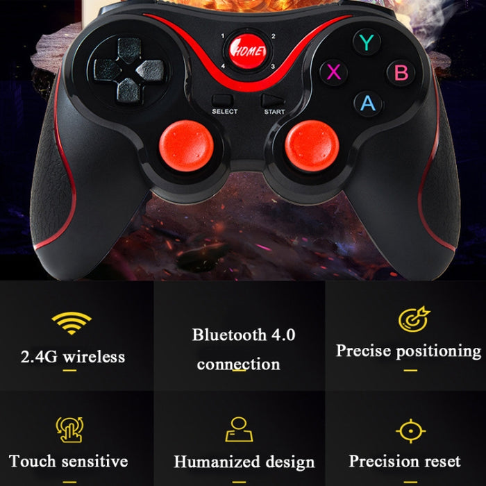 Controlador de juego inalámbrico Bluetooth S6 con soporte y receptor para Android / IOS / PC