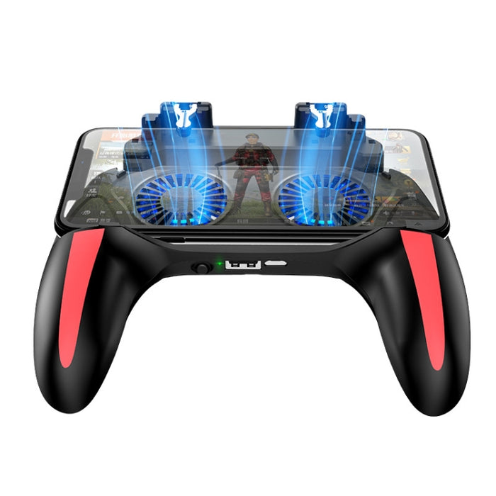 H10 4 en 1 Agarre de botón auxiliar de juego de Gamepad de enfriamiento de ventilador dual con función de soporte y banco de energía