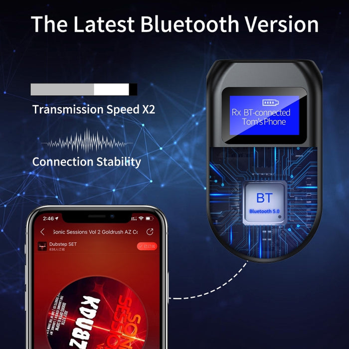 Bluetooth 5.0 Audio Lanzamiento Recepción Llamada Tres en uno TV Juego de computadora Música Adaptador Bluetooth