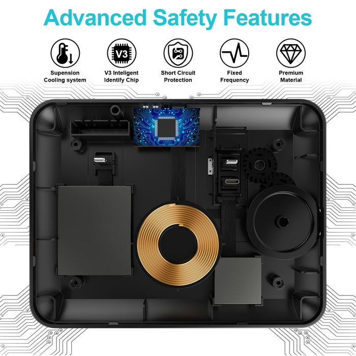 HQ-UD17 4 en 1 Base de carga del soporte del teléfono del cargador inalámbrico para iPhone, iWatch, AirPods y otros teléfonos Android
