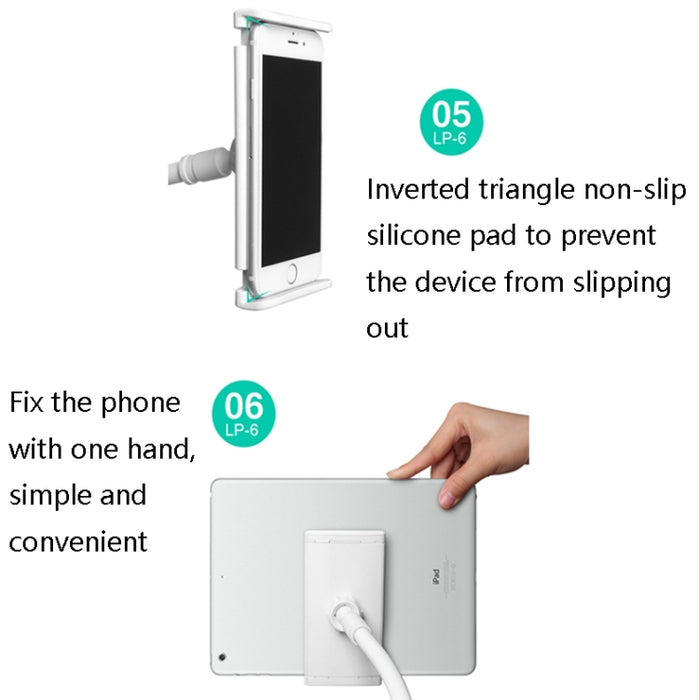Soporte de cama desmontable para teléfono móvil con tableta LP-6, estilo: