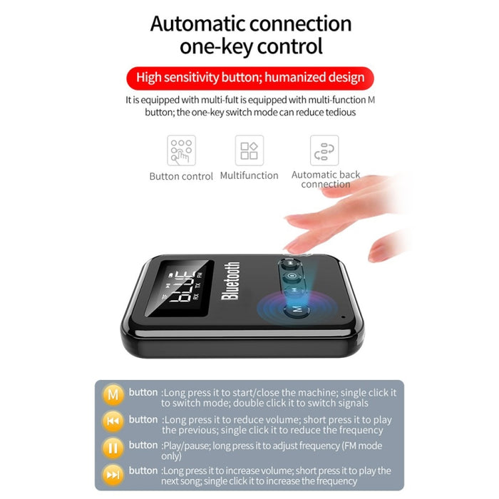 Transmisor receptor Bluetooth 5,0 2 en 1 adaptador ordenador altavoz coche FM