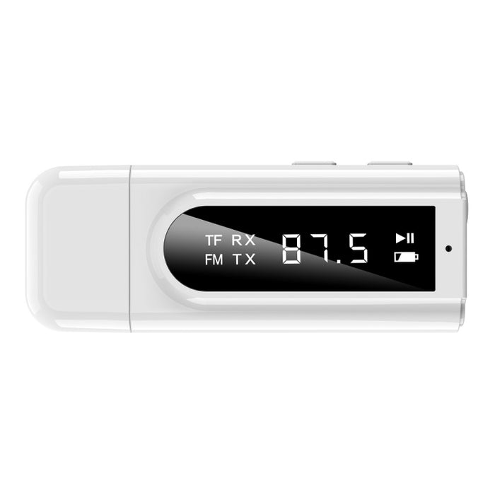 USB Car Bluetooth 5.0 Adaptador Receptor FM + AUX Audio Transmisor estéreo de salida dual