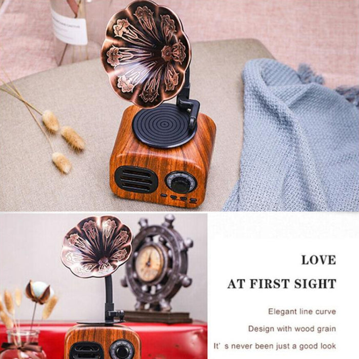 Ft-05 Mini reproductor de gramófono con altavoz Bluetooth retro inalámbrico