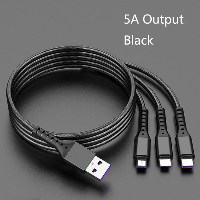 2 PCS ZZ034 USB a 8 pines + USB-C / Type-C + Micro USB 3 en 1 Cable de carga rápida, estilo: