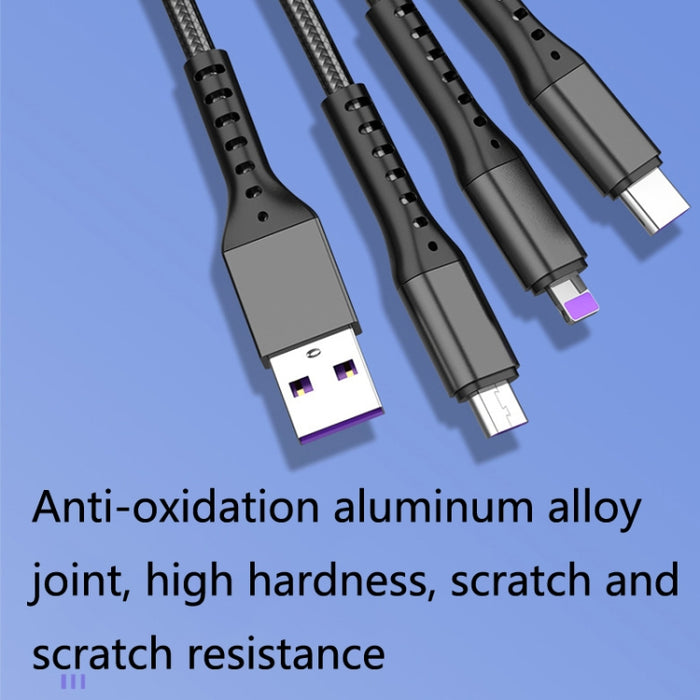 2 PCS ZZ034 USB a 8 pines + USB-C / Type-C + Micro USB 3 en 1 Cable de carga rápida, estilo: