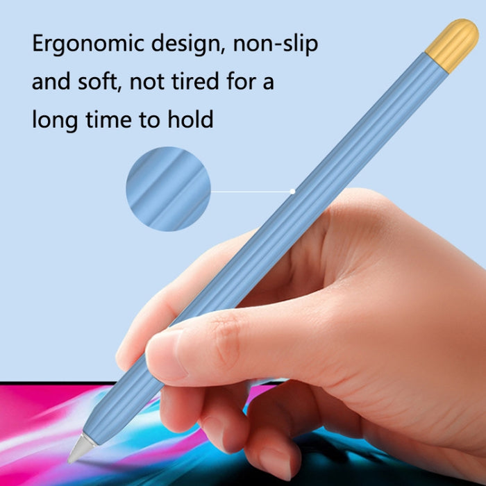 2 juegos 5 en 1 cubierta protectora de silicona Stylus + tapa de bolígrafo de dos colores + 2 estuches de plumín