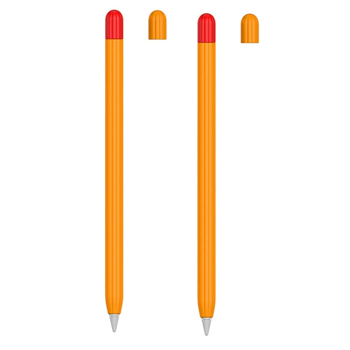 2 juegos 5 en 1 cubierta protectora de silicona Stylus + tapa de bolígrafo de dos colores + 2 estuches de plumín