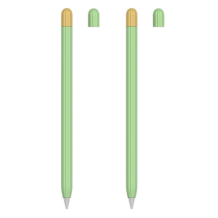 2 juegos 5 en 1 cubierta protectora de silicona Stylus + tapa de bolígrafo de dos colores + 2 estuches de plumín