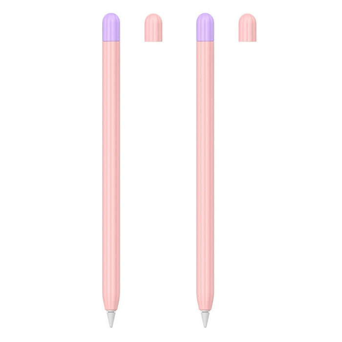 2 juegos 5 en 1 cubierta protectora de silicona Stylus + tapa de bolígrafo de dos colores + 2 estuches de plumín