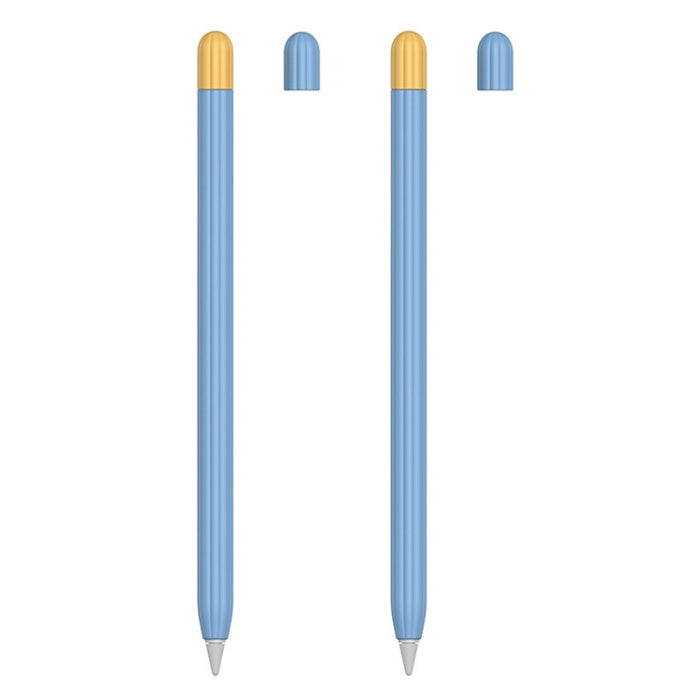 2 juegos 5 en 1 cubierta protectora de silicona Stylus + tapa de bolígrafo de dos colores + 2 estuches de plumín