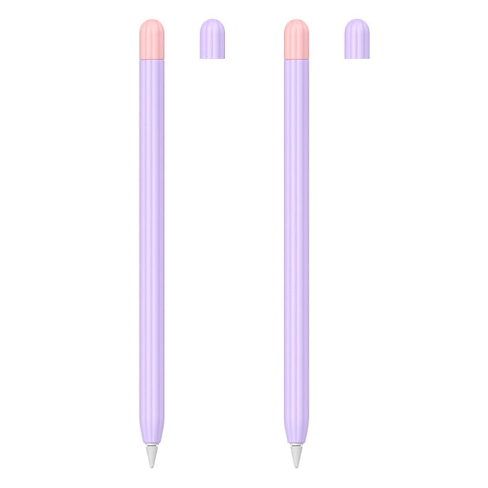 2 juegos 5 en 1 cubierta protectora de silicona Stylus + tapa de bolígrafo de dos colores + 2 estuches de plumín