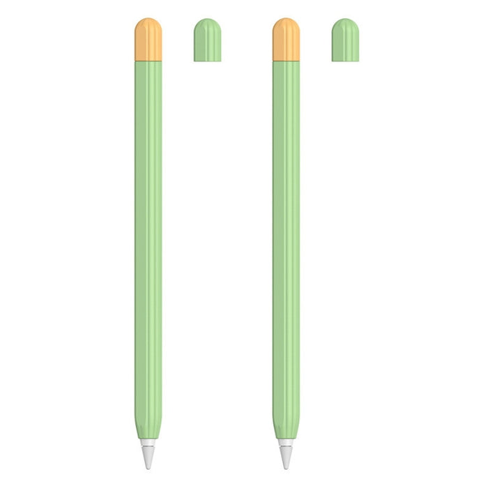 2 juegos 5 en 1 cubierta protectora de silicona Stylus + tapa de bolígrafo de dos colores + 2 estuches de plumín