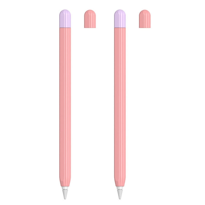 2 juegos 5 en 1 cubierta protectora de silicona Stylus + tapa de bolígrafo de dos colores + 2 estuches de plumín