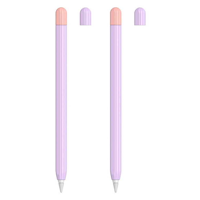 2 juegos 5 en 1 cubierta protectora de silicona Stylus + tapa de bolígrafo de dos colores + 2 estuches de plumín