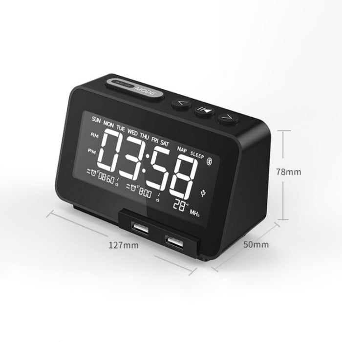 Radio despertador de escritorio con altavoz Bluetooth inalámbrico K5