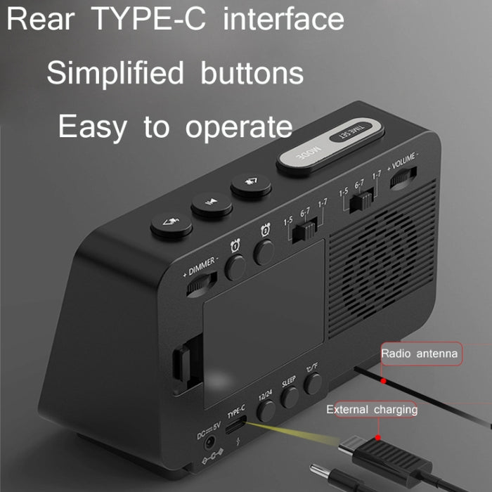 Radio despertador de escritorio con altavoz Bluetooth inalámbrico K5