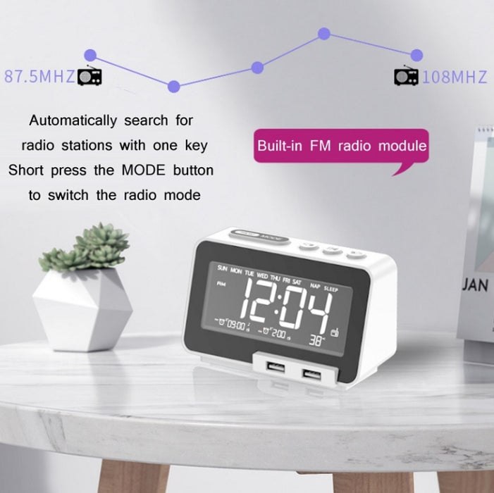 Radio despertador de escritorio con altavoz Bluetooth inalámbrico K5