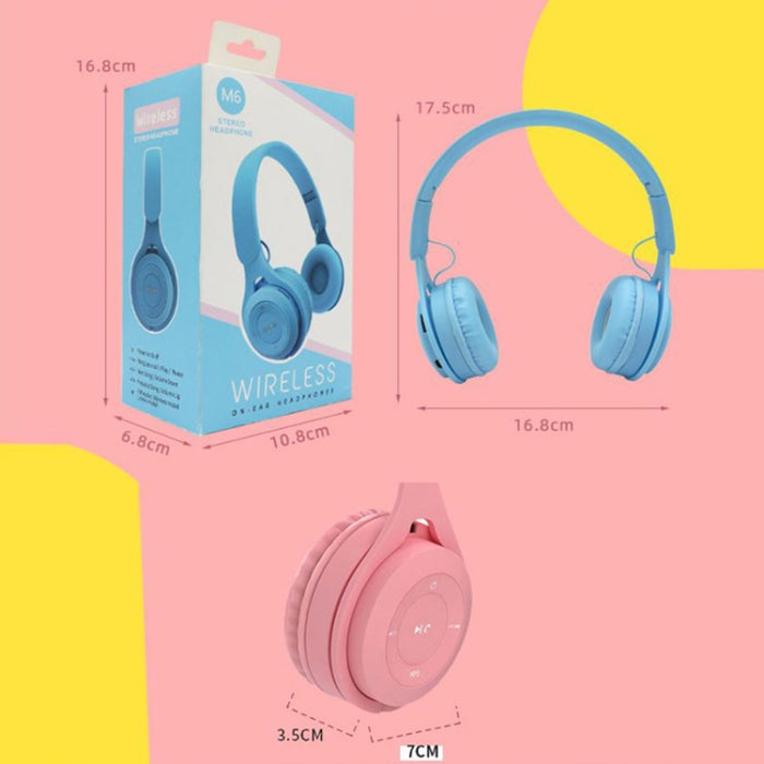 M6 Auriculares inalámbricos con Bluetooth Auriculares estéreo plegables para juegos con micrófono