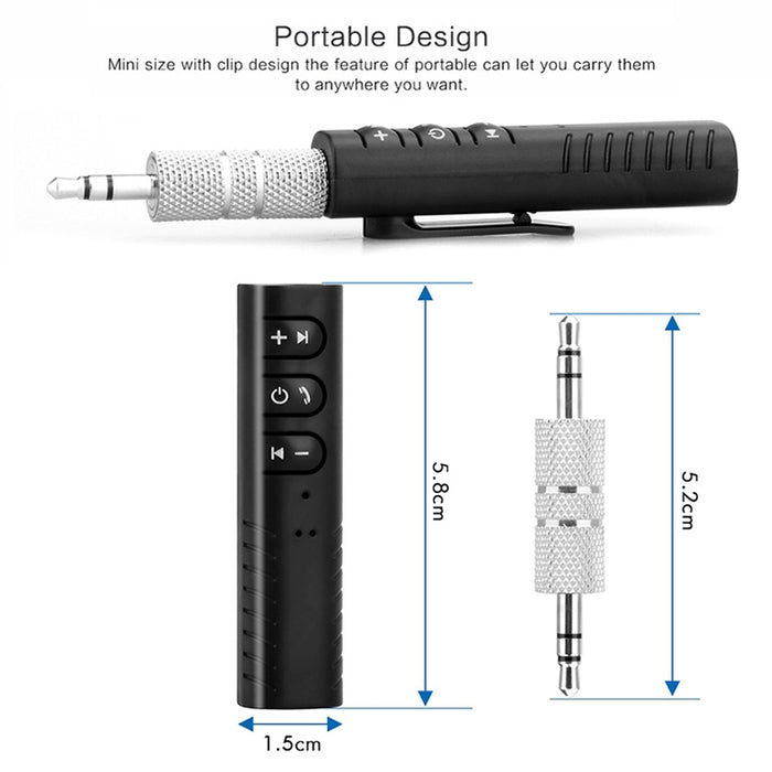 Receptor de audio Bluetooth Lavalier de 3,5 mm con adaptador de metal