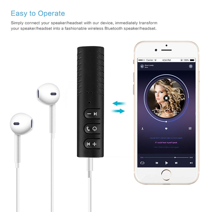 Receptor de audio Bluetooth Lavalier de 3,5 mm con adaptador de metal