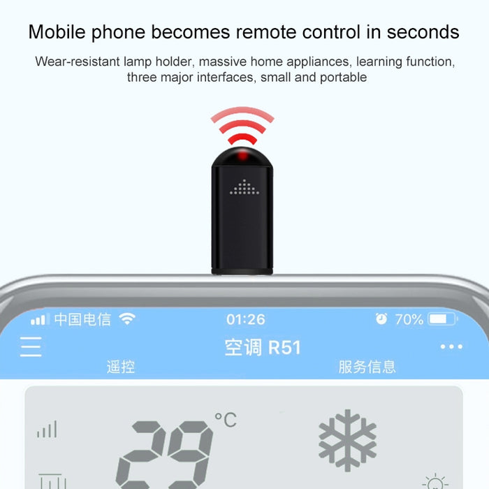 R09 Teléfono móvil Control remoto inteligente Control remoto por infrarrojos para teléfono móvil, Interfaz: