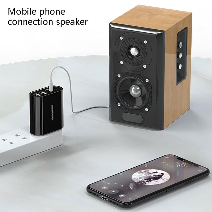 RAYEE K8 Receptor y transmisor de audio Bluetooth 5.0 Adaptador 2 en 1 compatible con disco U de carga rápida 2.1A, enchufe de EE. UU.