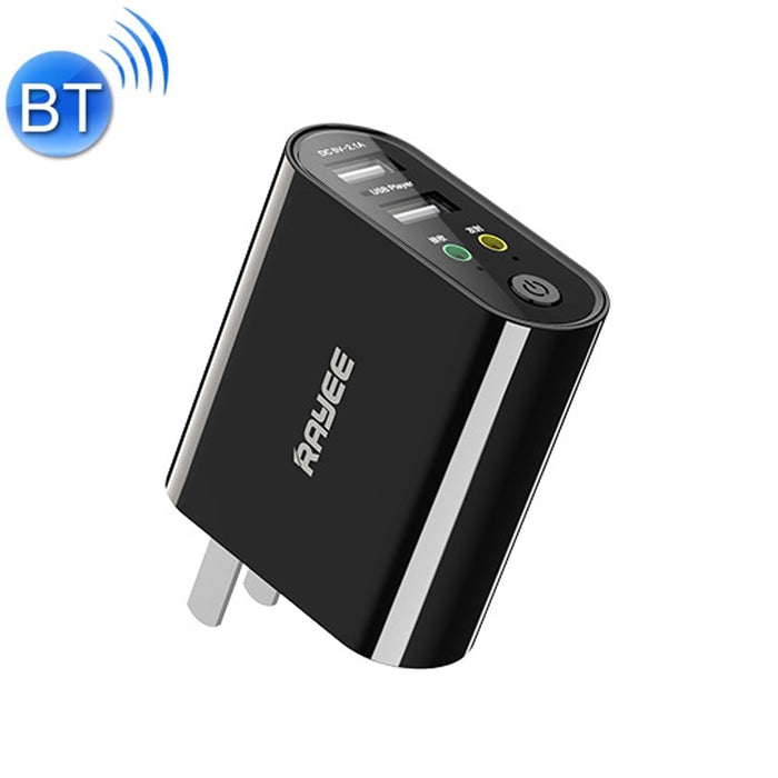 RAYEE K8 Receptor y transmisor de audio Bluetooth 5.0 Adaptador 2 en 1 compatible con disco U de carga rápida 2.1A, enchufe de EE. UU.