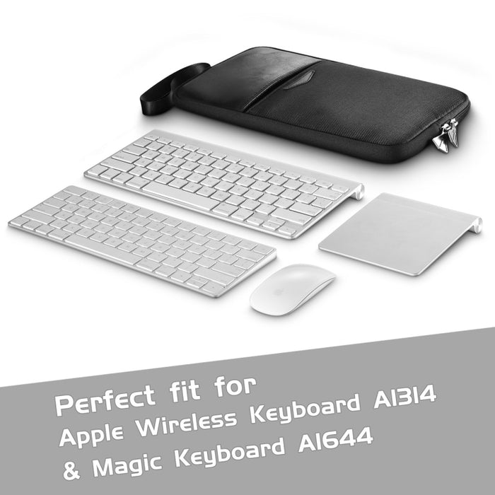 Bolsa de almacenamiento de teclado portátil con cremallera impermeable de nailon y cuero PU Universal para teclado inalámbrico Apple A1314 y teclado mágico A1644