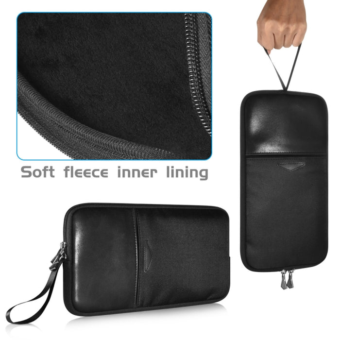 Bolsa de almacenamiento de teclado portátil con cremallera impermeable de nailon y cuero PU Universal para teclado inalámbrico Apple A1314 y teclado mágico A1644