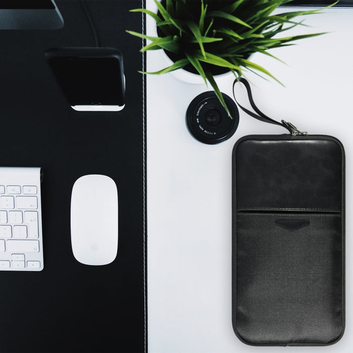 Bolsa de almacenamiento de teclado portátil con cremallera impermeable de nailon y cuero PU Universal para teclado inalámbrico Apple A1314 y teclado mágico A1644
