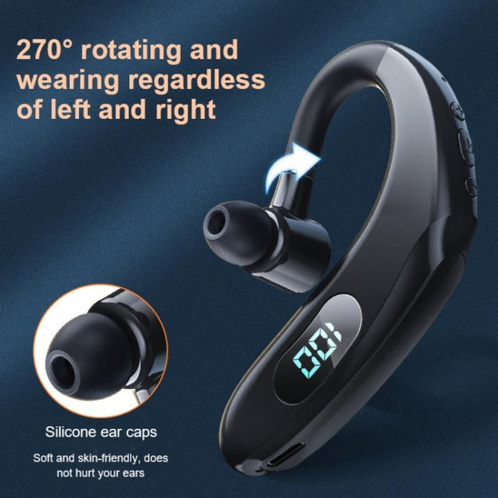 Q20 Bluetooth 5.2 Negocios Pantalla digital Deportes Gancho para la oreja Auricular estéreo