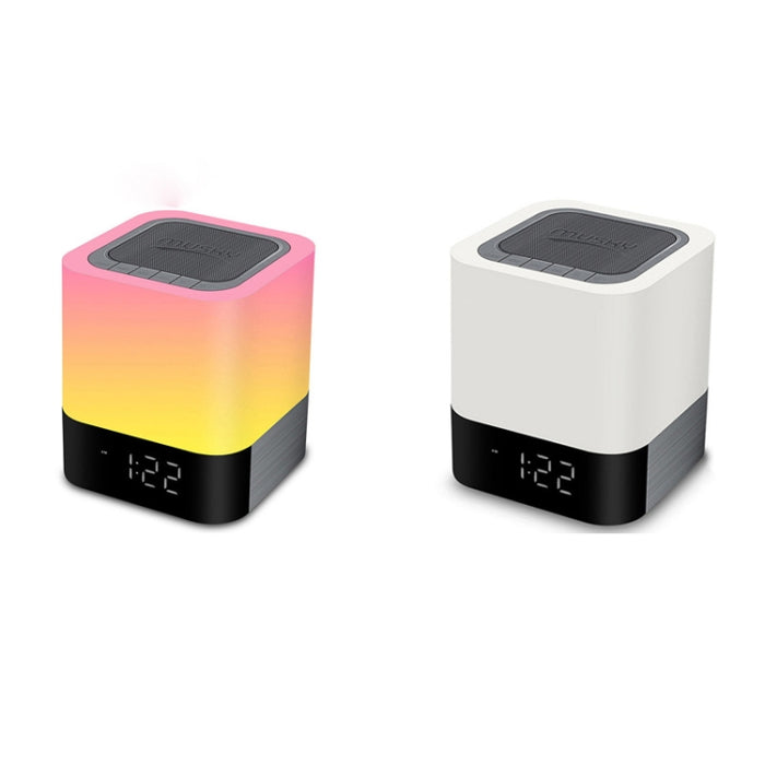 MUSKY Altavoz inalámbrico Bluetooth Despertador de cabecera Sensor táctil Lámpara de noche Mini altavoz