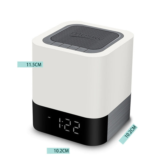 MUSKY Altavoz inalámbrico Bluetooth Despertador de cabecera Sensor táctil Lámpara de noche Mini altavoz