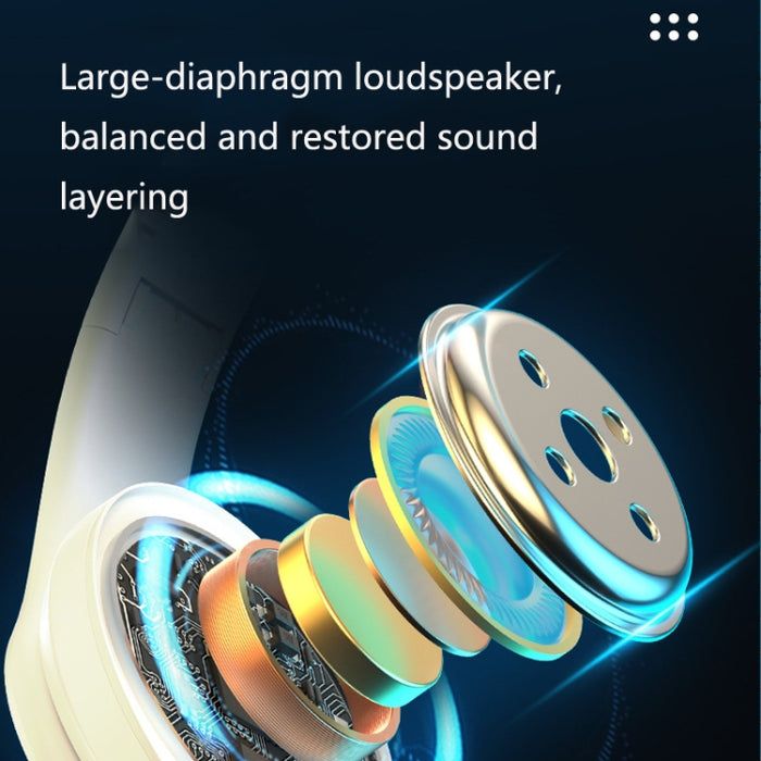 Subwoofer de auriculares inalámbricos Bluetooth B39 con tarjeta TF de soporte de luz de respiración