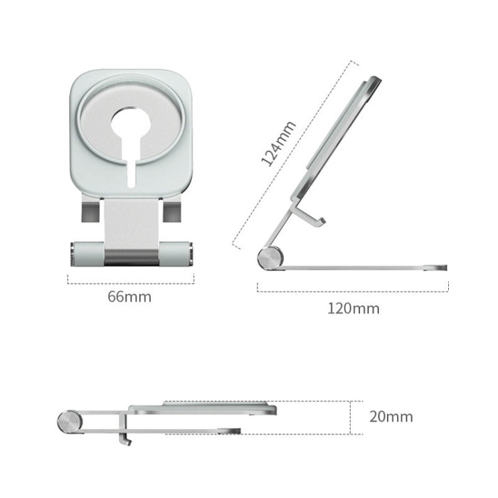 Soporte de carga inalámbrico Magsafe Soporte de escritorio plegable de aleación de aluminio Soporte en vivo