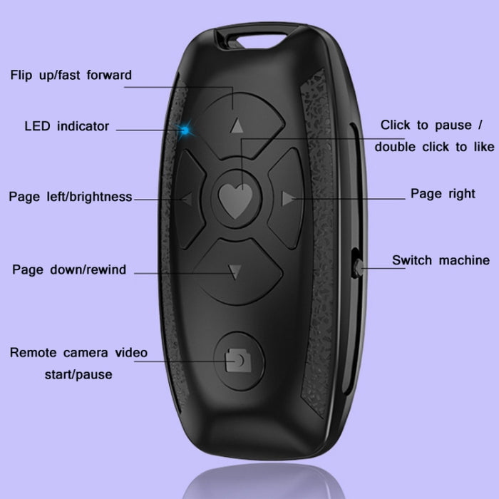 Control remoto de video Selfie Bluetooth multifuncional con forma de llave de coche S86