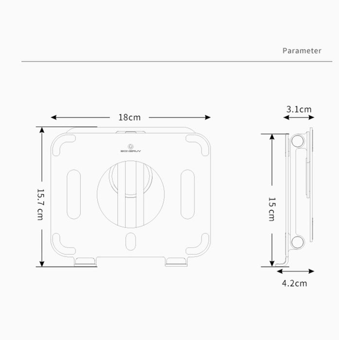 Boneruy L04mini 360 grados de rotación de aleación de aluminio Tablet Laptop Holder