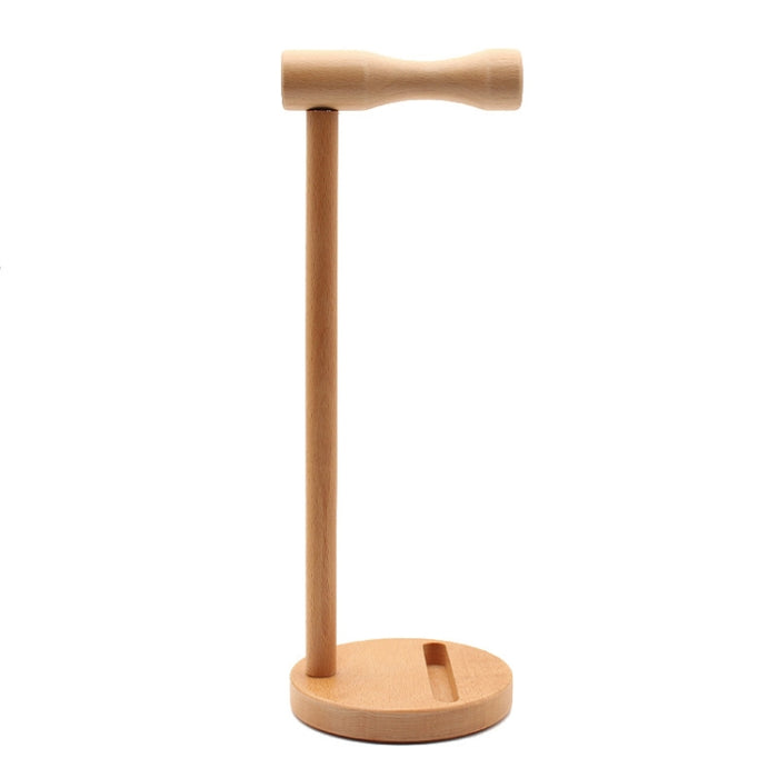 AM-EJZJ001 Soporte de escritorio para auriculares de madera maciza, estilo:
