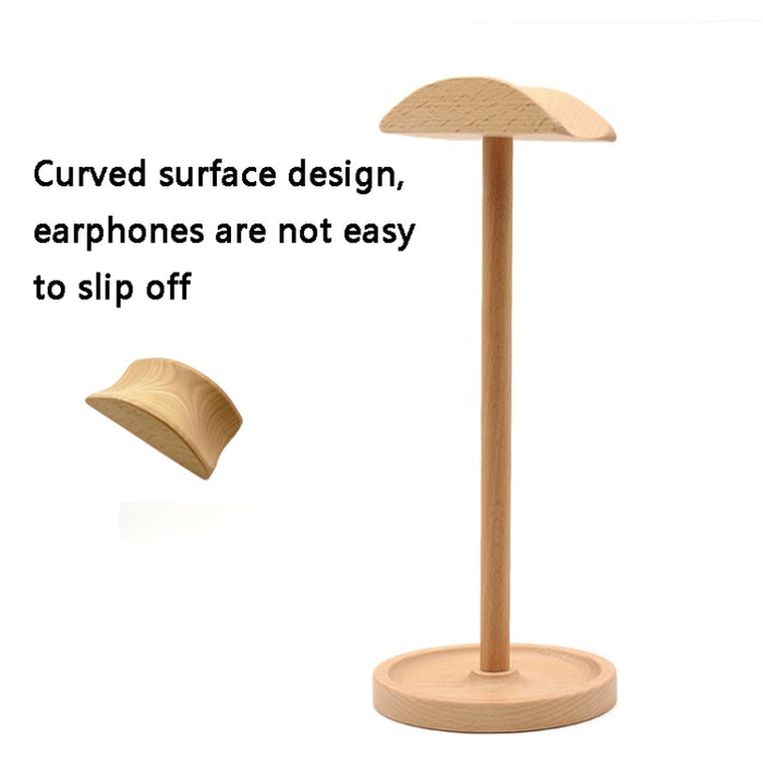 AM-EJZJ001 Soporte de escritorio para auriculares de madera maciza, estilo: