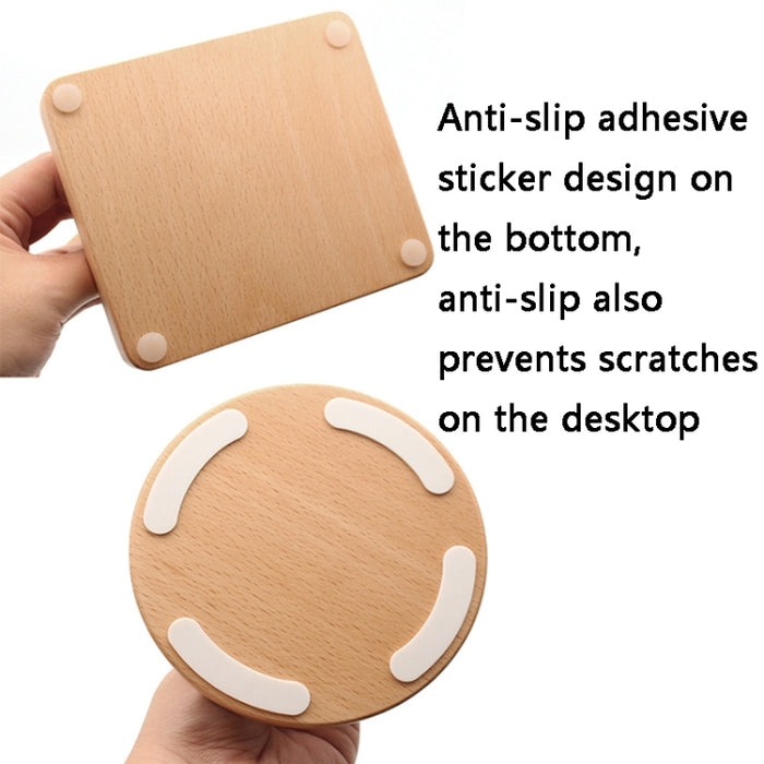 AM-EJZJ001 Soporte de escritorio para auriculares de madera maciza, estilo: