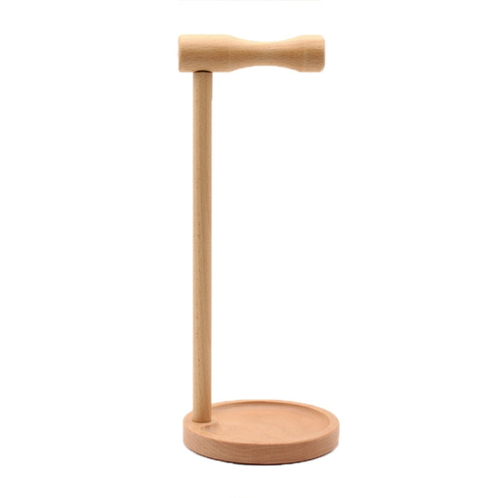 AM-EJZJ001 Soporte de escritorio para auriculares de madera maciza, estilo:
