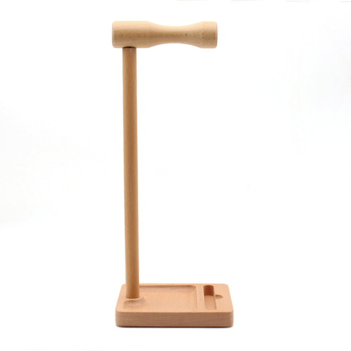 AM-EJZJ001 Soporte de escritorio para auriculares de madera maciza, estilo: