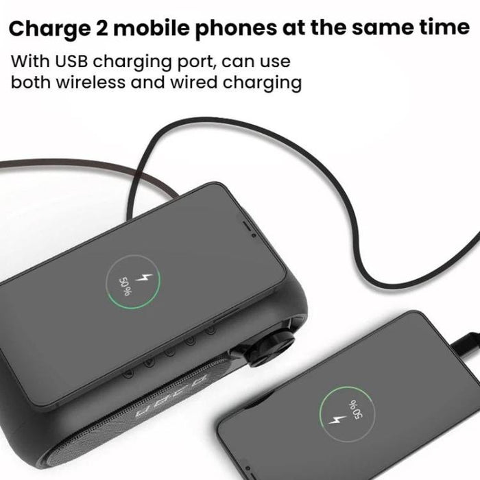 Wireless Charging Bluetooth Speaker Desktop LED Clock