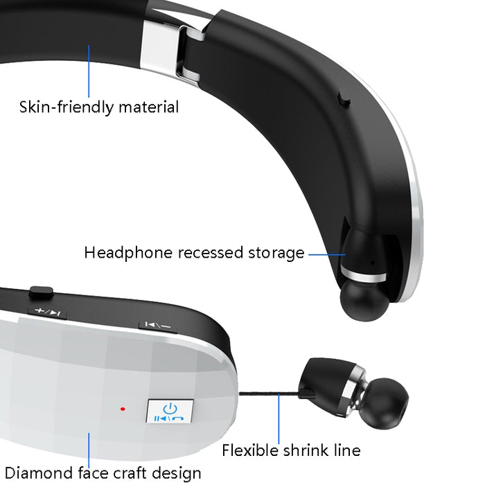 Auricular Bluetooth plegable telescópico montado en el cuello