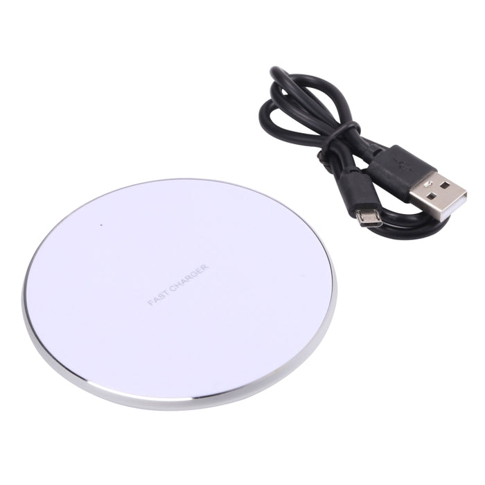 Cargador inalámbrico redondo de metal de escritorio con patrón a cuadros Q25 15W